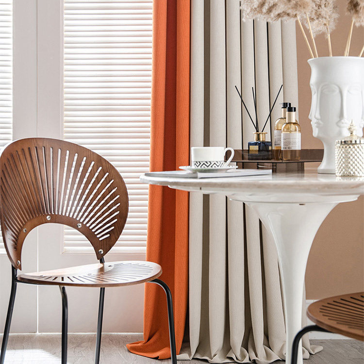 日式棉麻风飘窗落地窗免定型小红书网红窗帘韩折奶油色全遮光面料