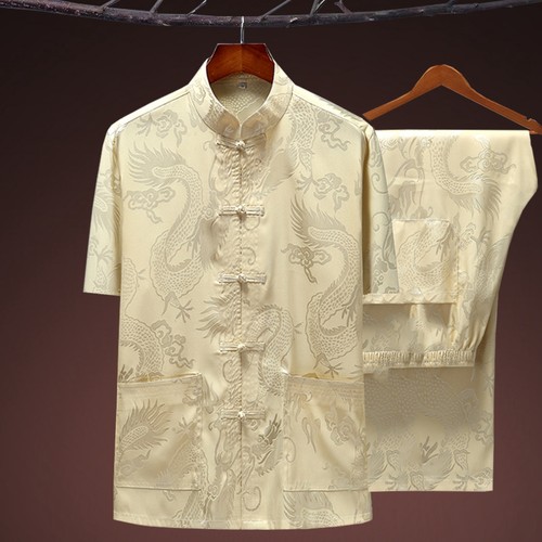 冰丝唐装男士中老年人休闲汉服