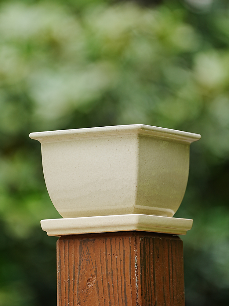 轻奢 坐忘听云 秦夕洪 听云壹号 紫砂釉盆 兰花多盆景透气紫砂盆