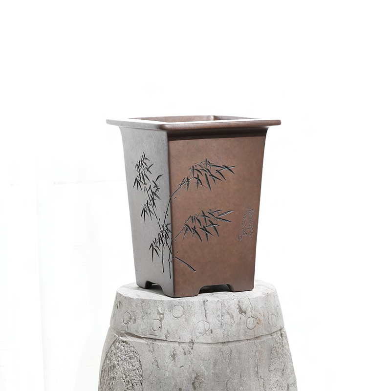 原矿紫砂慕古简约名家精制手式盆