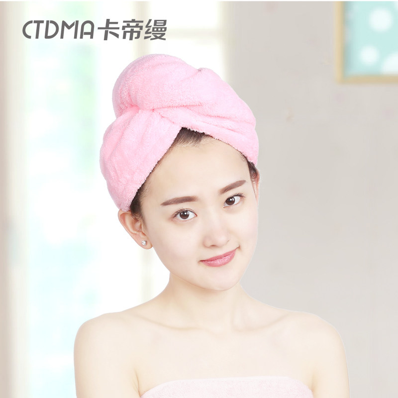 2条装干发帽女强吸水干发巾加厚擦头发日本速干包头毛巾浴帽ins超