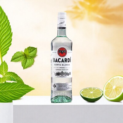 洋酒百加得白朗姆酒bacardi烘焙mojito莫吉托鸡尾酒调酒基酒750ml