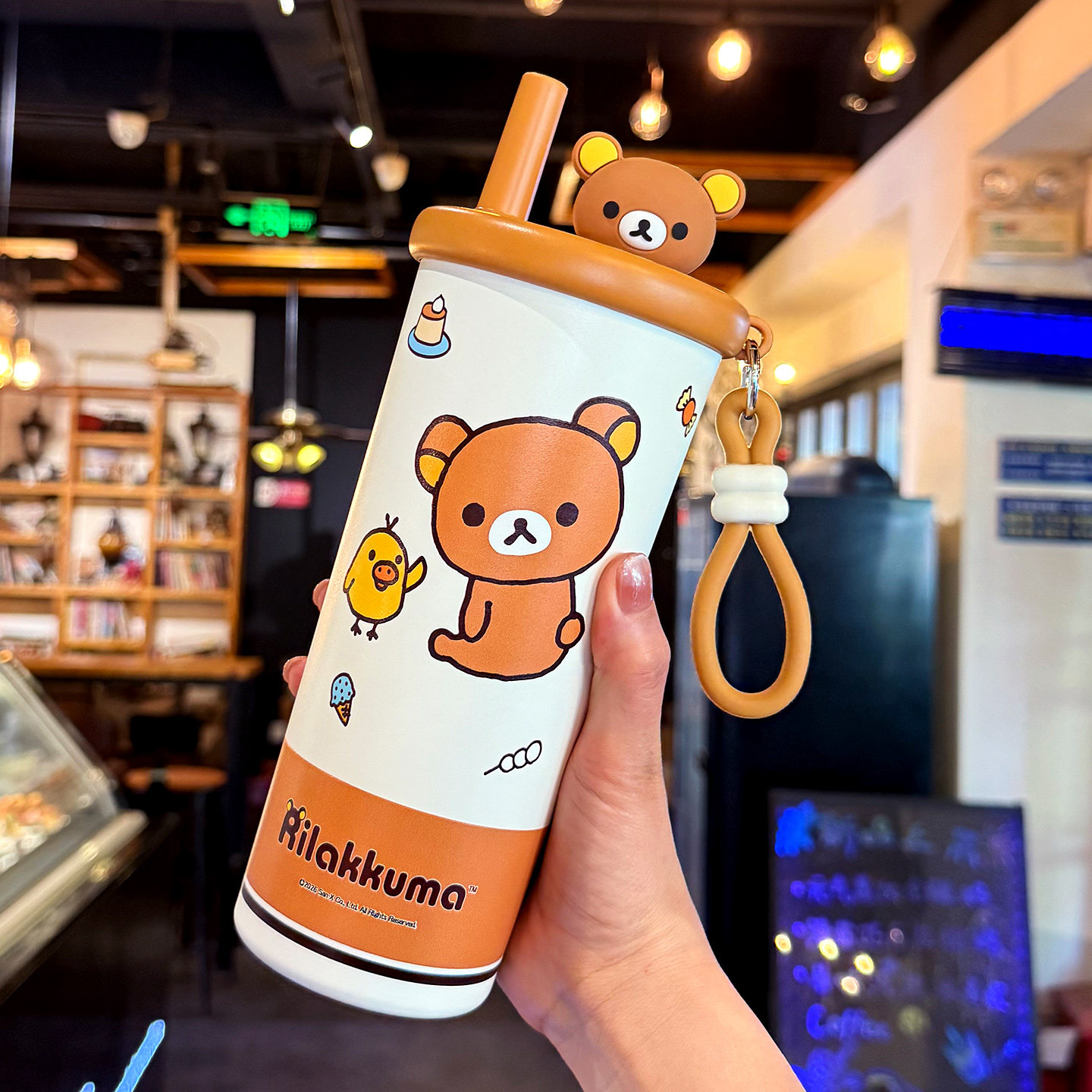 轻松熊316不锈钢带茶仓保温杯