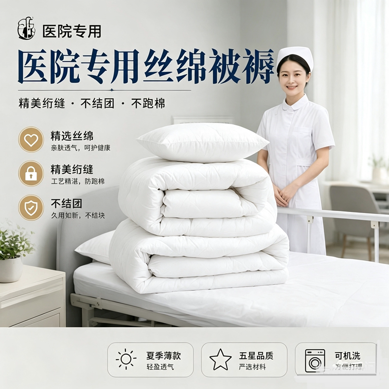 医院医用床上用品丝绵被芯宾馆诊所美容院单人床棉花被子褥子枕芯