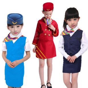 儿童职业扮演服装银行职员押运员小警察表演服走秀角色体验服饰