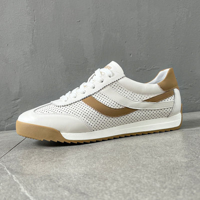 夏季男鞋潮流百搭真皮休闲鞋镂空拼色透气小白鞋欧洲站阿甘鞋板鞋