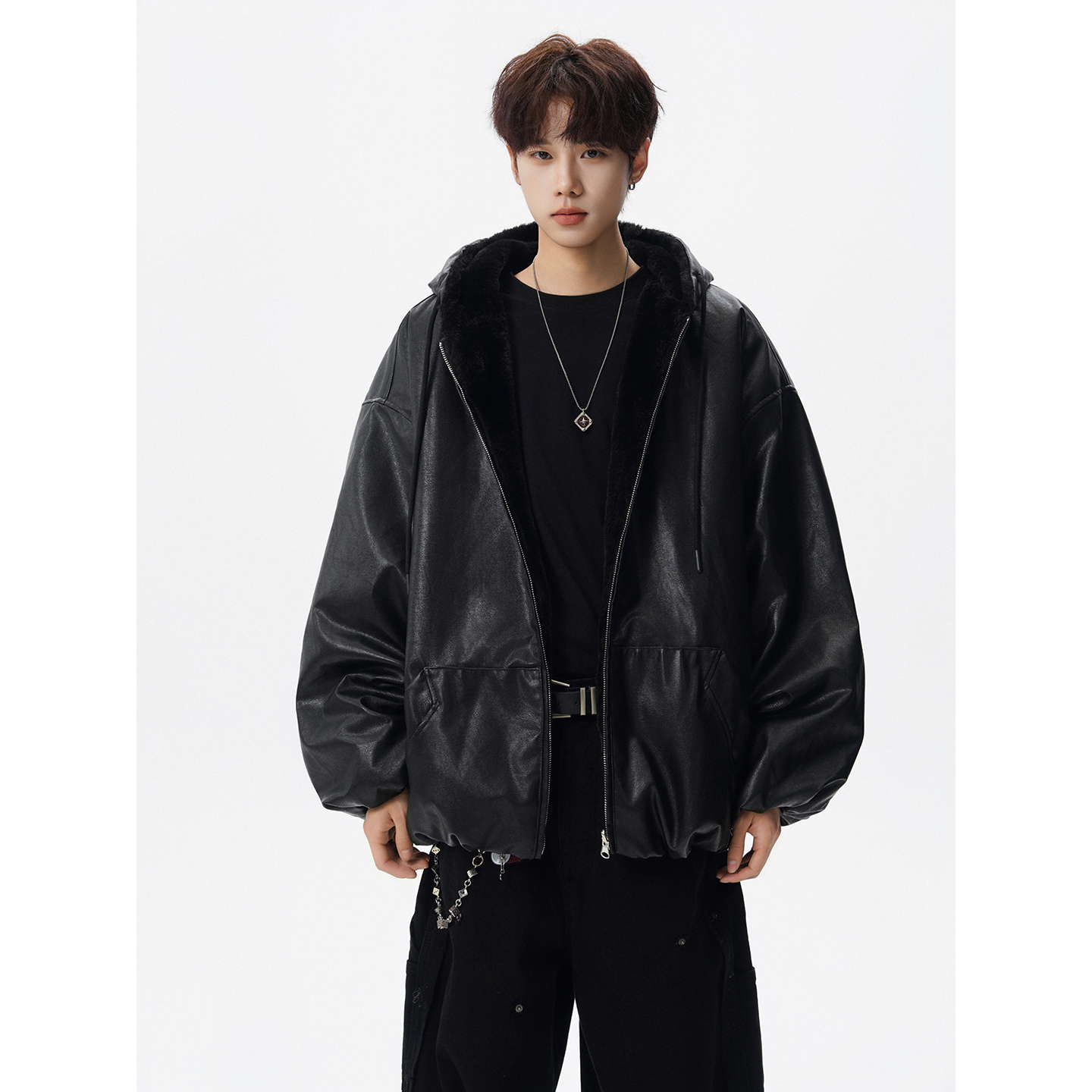 双面穿皮毛一体棉衣618A-H928-P110，男装棉衣，星座618A