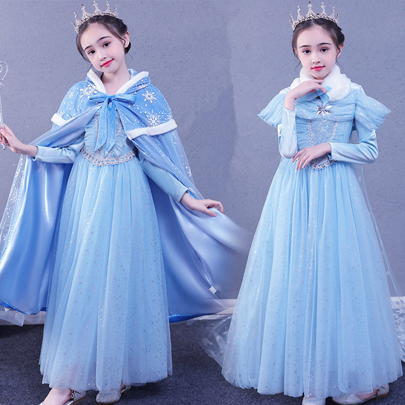 艾莎公主裙爱莎秋冬女童连衣裙子