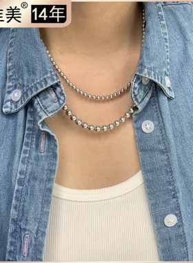 S925银灰色施家珍珠项链磁吸扣