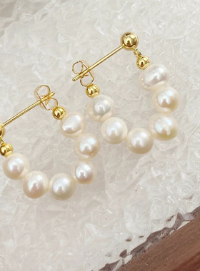 天然淡水珍珠耳环s925银针耳饰