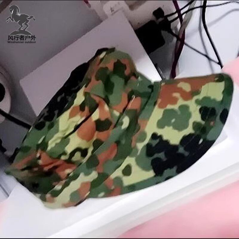 特种兵德军绿色斑点迷彩战术小兵帽户外战斗遮阳八角帽防晒平顶帽