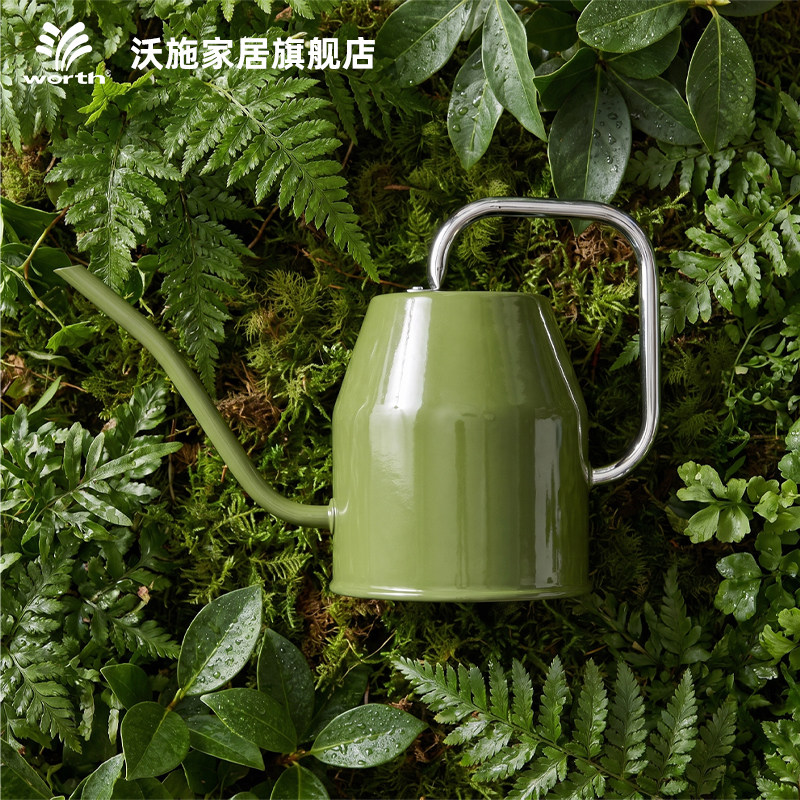 沃施浇水壶长嘴浇花水壶园艺铁艺家用复古小型多肉盆栽细嘴洒水壶
