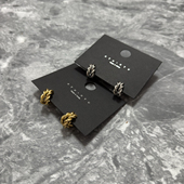 韩国简约气质金属麻花耳圈耳环2025新款 高级感气质冷淡风耳饰 爆款