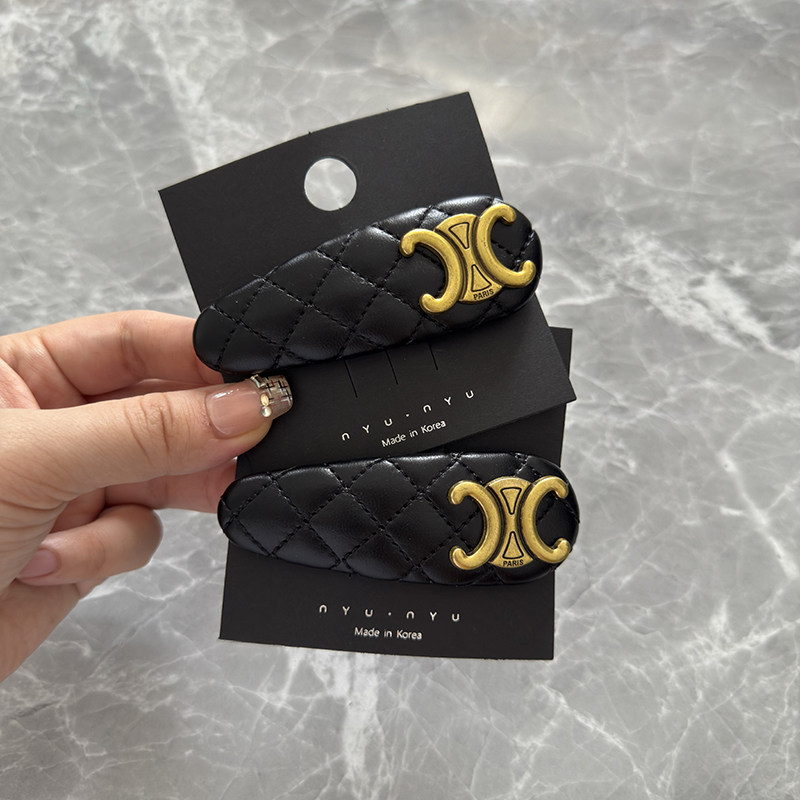 复古气质小香风菱格纹皮质发夹侧边夹前额刘海夹bb夹碎发夹发饰,饰品/流行首饰/时尚饰品新,发饰,淘宝优惠券,粉丝福利购,淘宝优惠卷