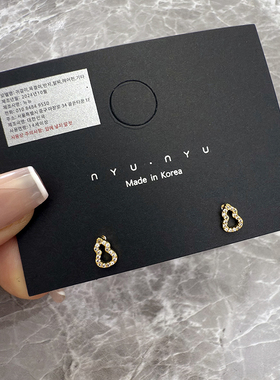 简约闪钻镂空葫芦耳钉螺丝拧扣精致小巧时尚耳环高级感轻奢耳饰