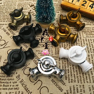 旋转双通万向头两通摇头台灯落地灯壁灯M10内牙转向接头DIY灯配件