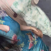 高级感气质长裙蓝佳人 性感改良旗袍连衣裙女新款 新中式 国风贝壳袖