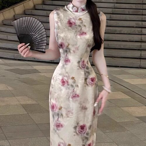 改良夏季显瘦中式国风女装旗袍