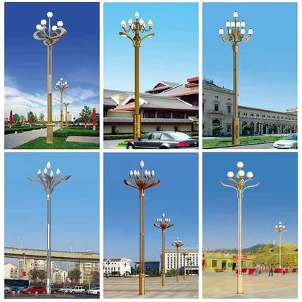 玉兰灯高杆照明路灯6米7米9火8米10米九头中华灯户外景观灯广场灯