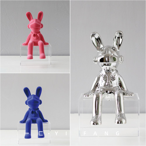 一匚小摆件潮玩兔子抽象动物