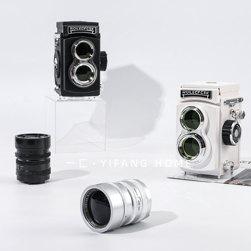 一匚 简约现代北欧样板房摄影主题相机模型摆件 书房书桌软装饰品