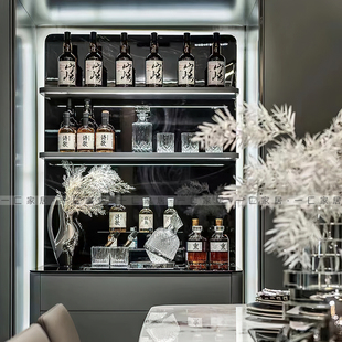 一匚 现代轻奢酒具收藏展示柜仿真酒酒具摆件 样板间酒店会所摆件