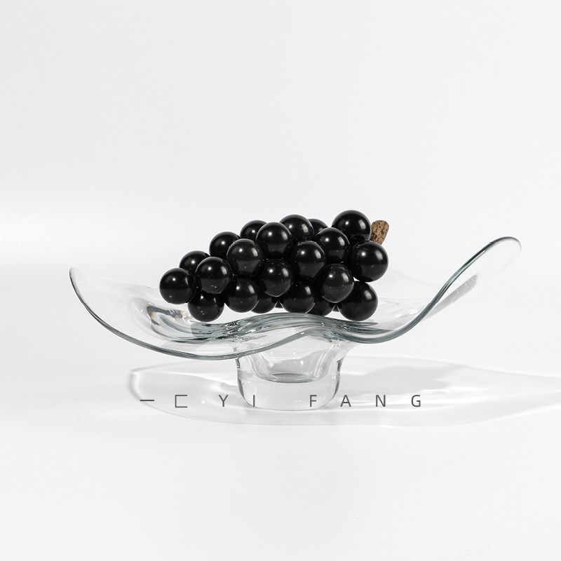 客厅艺术装饰品玻璃水果托盘