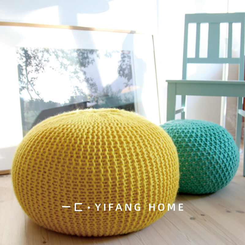 壹匚極簡北歐創意針織蒲團裝飾腳凳矮凳抱枕配飾矮凳坐墩在類目 住宅傢俱, 坐具類, 凳類, 矮凳中 - 來自Buy2taobao.com提供專業的淘寶代購服務