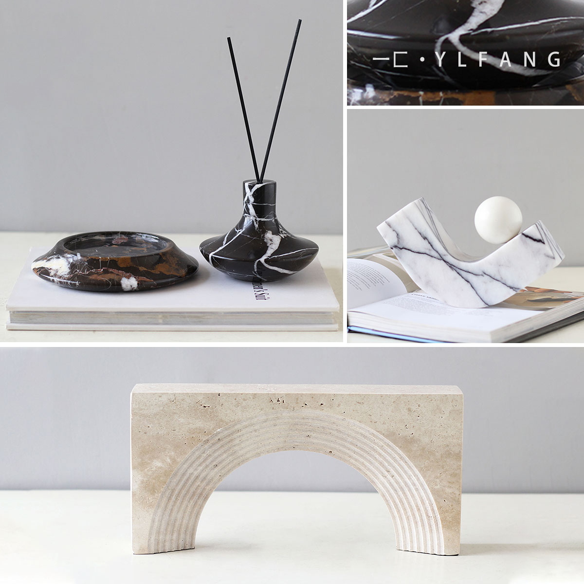极简大理石摆件样板间酒店饰品