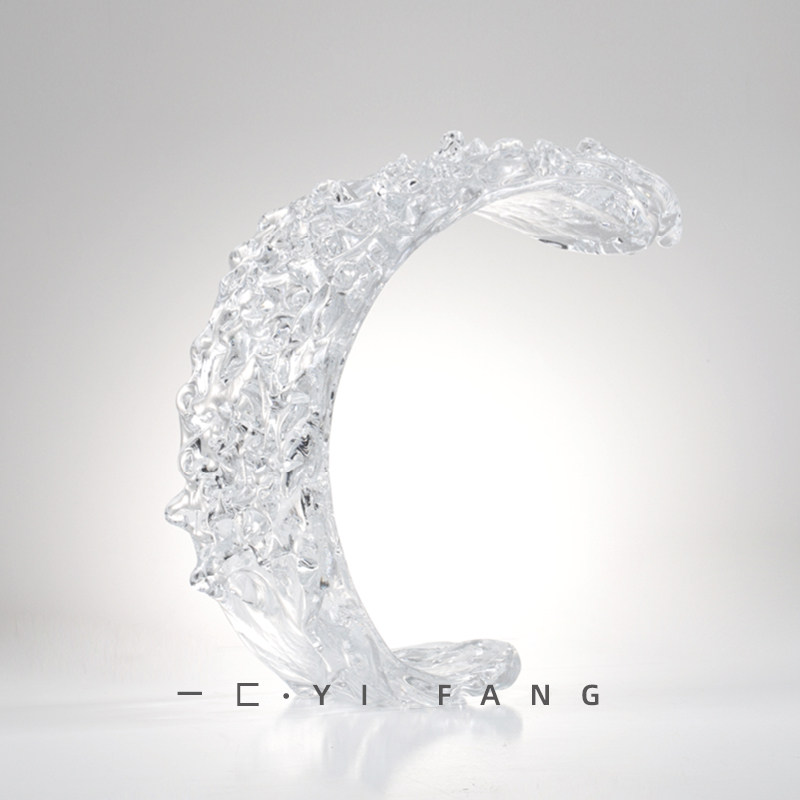 一匚现代样板间轻奢抽象水晶浪花摆件 售楼处客厅书房电视柜装饰,家居饰品,装饰摆件,淘宝优惠券,粉丝福利购,淘宝优惠卷