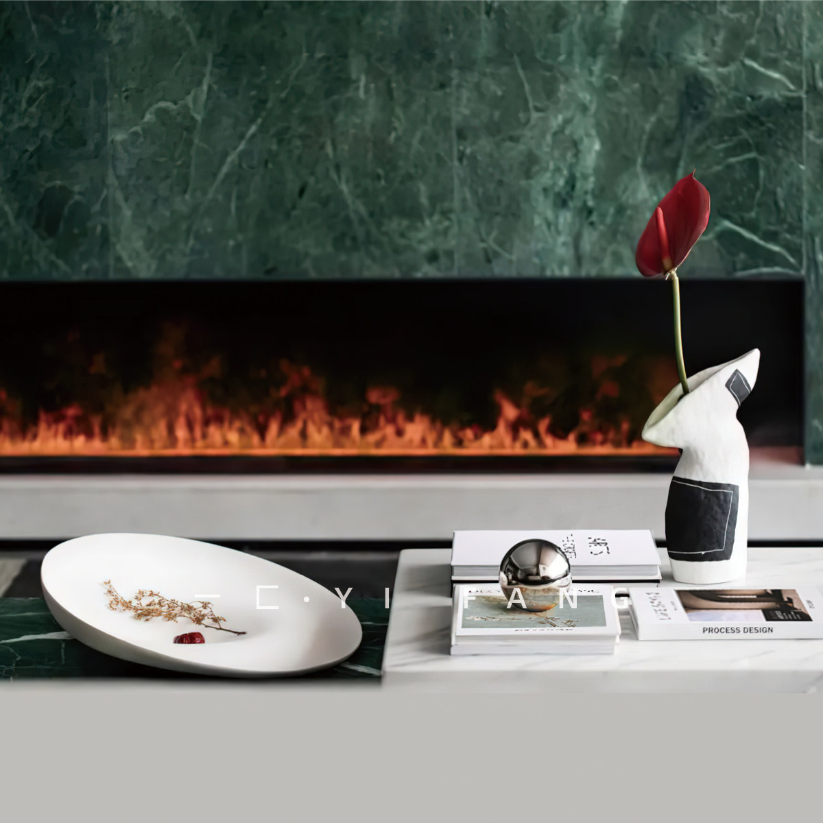 一匚轻奢样板间陶瓷手绘花器 售楼处茶几客厅装饰书果盘搭配摆件,家居饰品,装饰摆件,淘宝优惠券,粉丝福利购,淘宝优惠卷