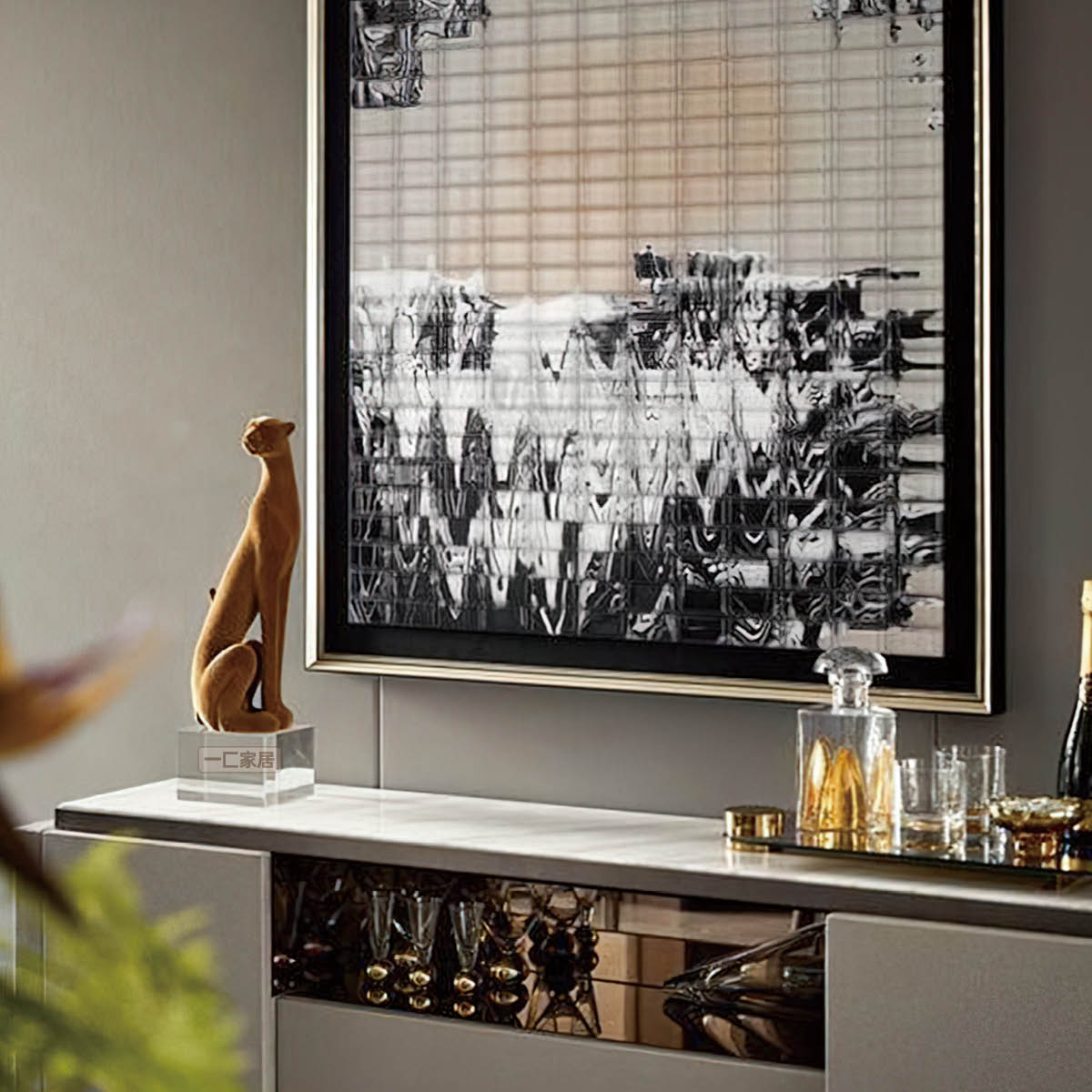 轻奢样板房客厅装饰组合套