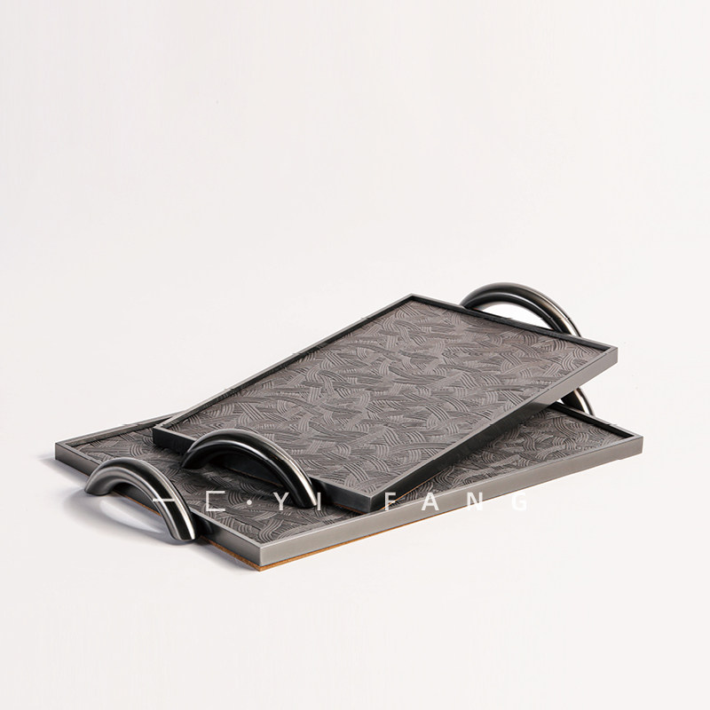 一匚现代简约轻奢金属皮革矩形托盘样板间售楼处酒店会所桌面摆件,家居饰品,装饰摆件,淘宝优惠券,粉丝福利购,淘宝优惠卷