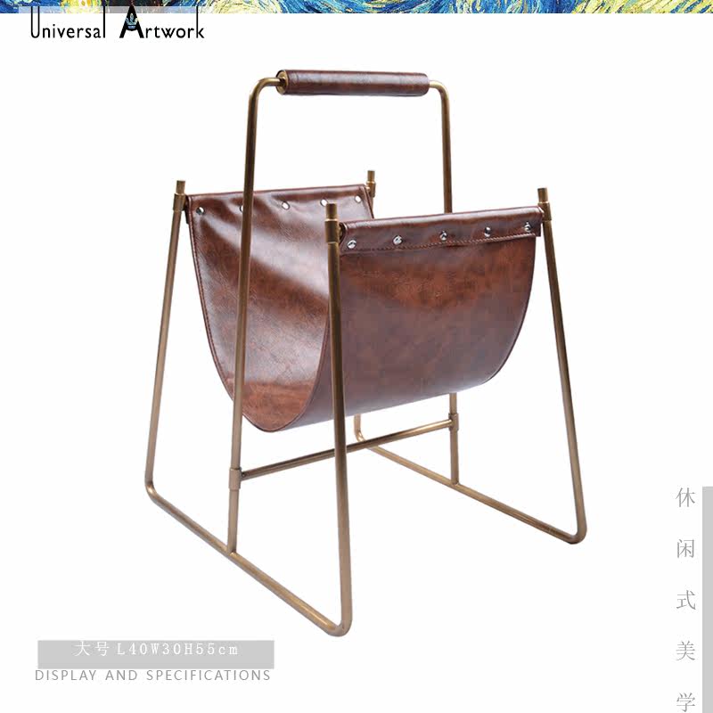DLM Magazine Rack 北欧手提不锈钢钛金仿皮杂志架收纳架装饰架|msdalam kategori perabot kediaman, rak, Stand News - dari Buy2taobao.com untuk memberikan perkhidmatan ejen Taobao profesional membeli