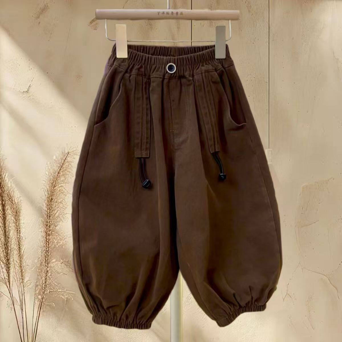 儿童裤子纯棉灯笼裤春秋款男童长裤新款女童小童儿童休闲裤3到6岁