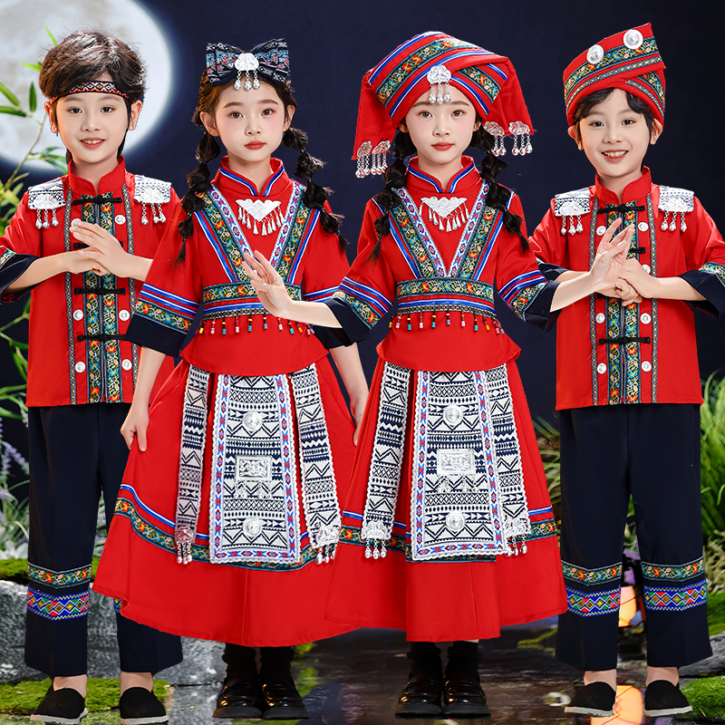 广西壮族三月三儿童演出服表演服