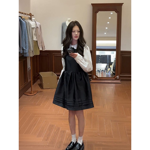 两件套装 衬衫 温柔气质减龄风背心连衣短裙搭配蝴蝶结长袖 2026新款