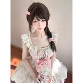 甜美少女小飞袖 碎花连衣裙女2025夏季 收腰显瘦高级感蓬蓬公主短裙