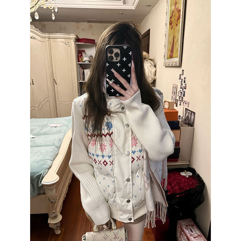 美式气质甜酷学院风卡通印花拼接针织袖棉服百搭立领保暖宽松棉衣,女装/女士精品,棉衣/棉服,淘宝优惠券,粉丝福利购,淘宝优惠卷