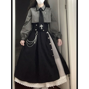 不规则半身裙三件套装 新款 腰封 翻领设计感衬衫 温柔气质条纹长袖