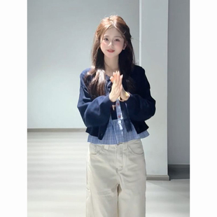 上衣两件套装 秋季 温柔甜美风针织格纹吊带背心搭配蝴蝶结系带开衫