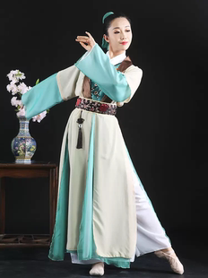 纸扇书生舞蹈服新款扇子群舞上春山表演服古装演出古典舞服饰