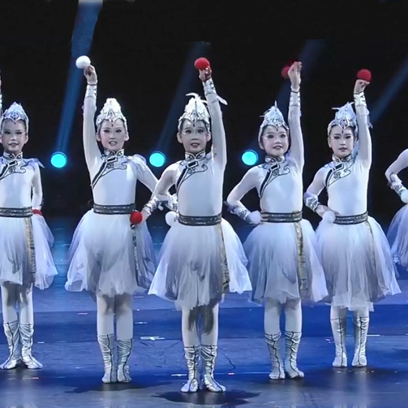 第十二届小荷风采鸿雁高飞儿童舞蹈演出服翅膀的呼唤民族表演服装