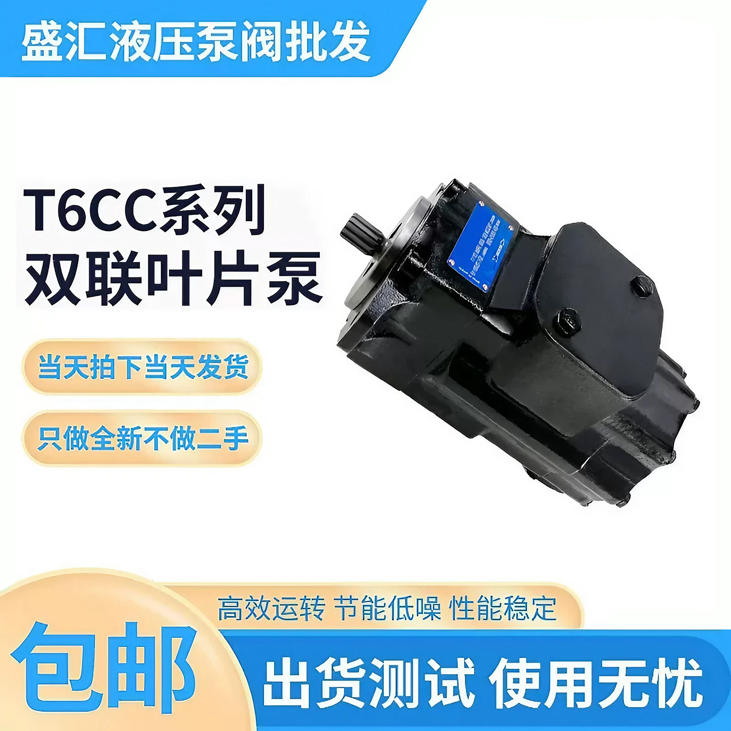 双联高压油泵T6CC-012/028/031-006/010/014-1R001234-C100叶片泵 - 实物图
