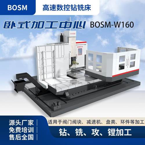 阀门阀块多面钻铣攻镗加工 数控卧式加工中心BOSM-w160