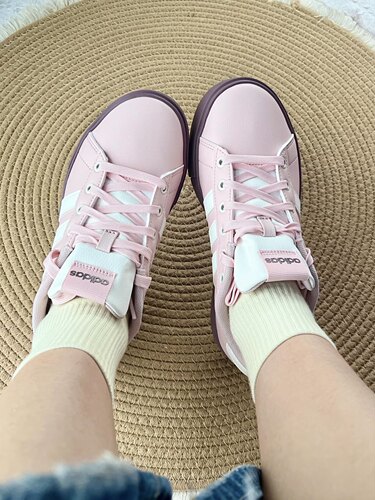 Adidas Daily 4.0 阿迪达斯女鞋复古粉白经典低帮休闲板鞋 KH8003