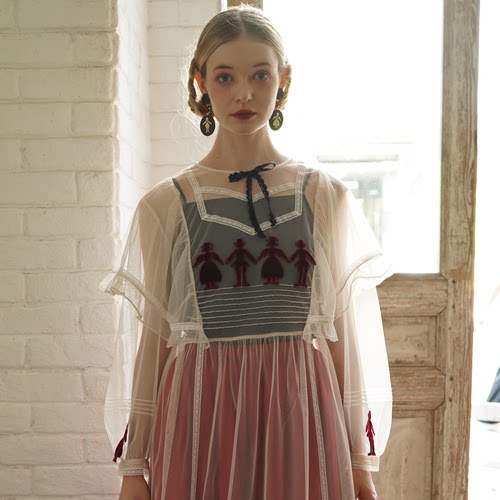 重工百搭网纱刺绣罩裙