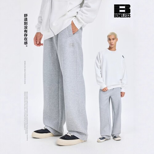 BONELESS空气层直筒宽松卫裤