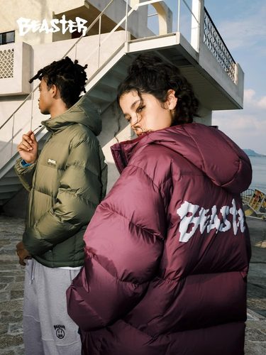 Beaster美式休闲连帽羽绒服