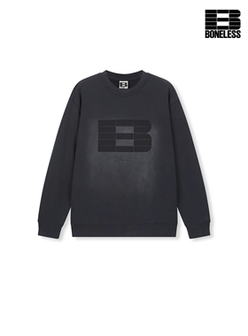 【简构随行】BONELESS美式洗水卫衣网格圆领复古街头宽松打底衫